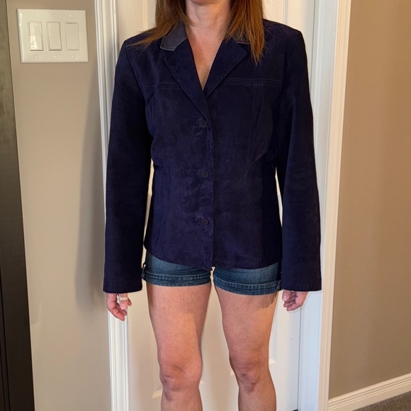 Danier Genuine Suede and Leather Purple Jacket Size Large - Picture 13 of 16